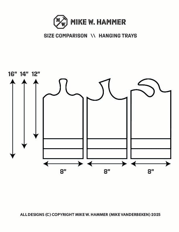 Custom 14" Hard Maple Hanging Tray - Choose Any Handle!