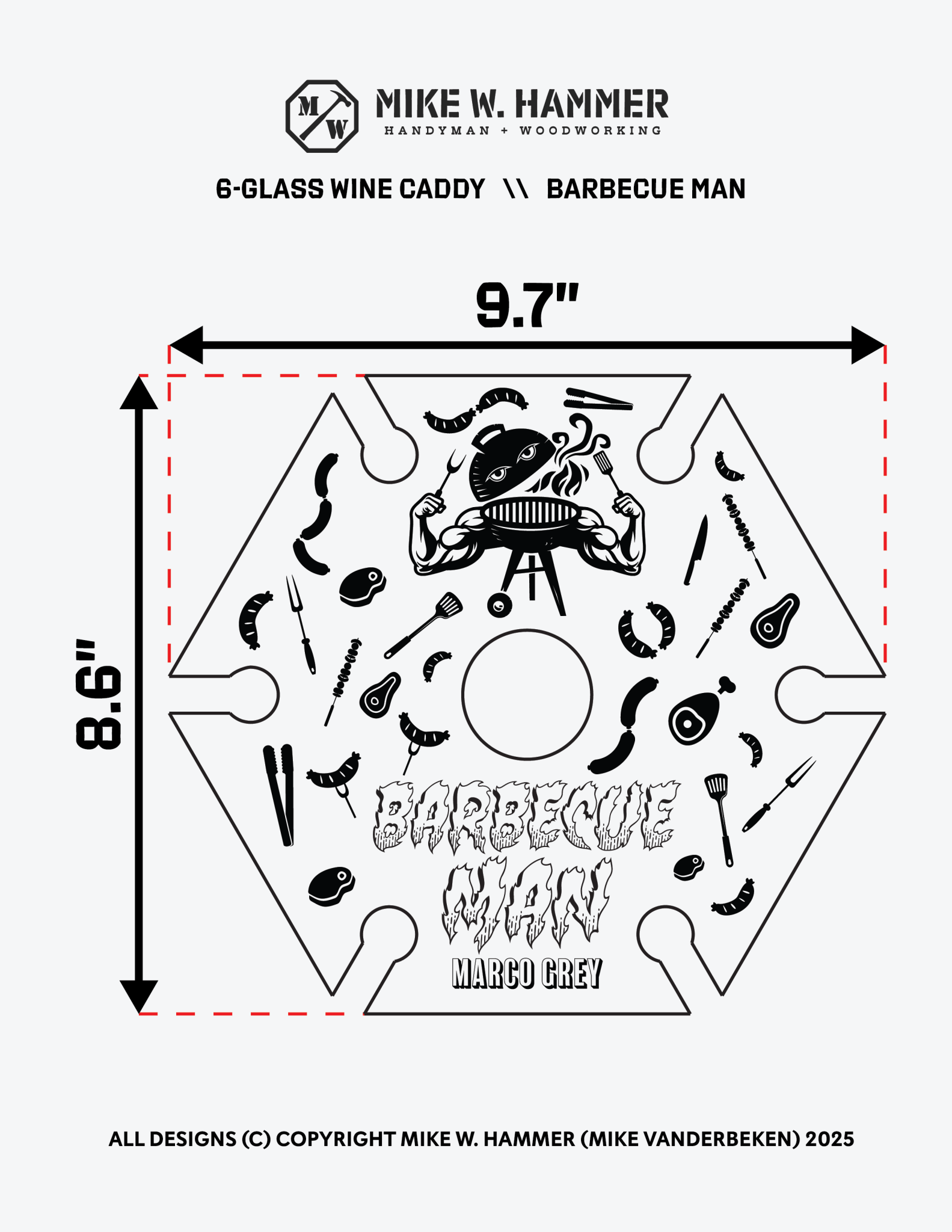 Barbecue Man Wine Caddy - Mike W. Hammer