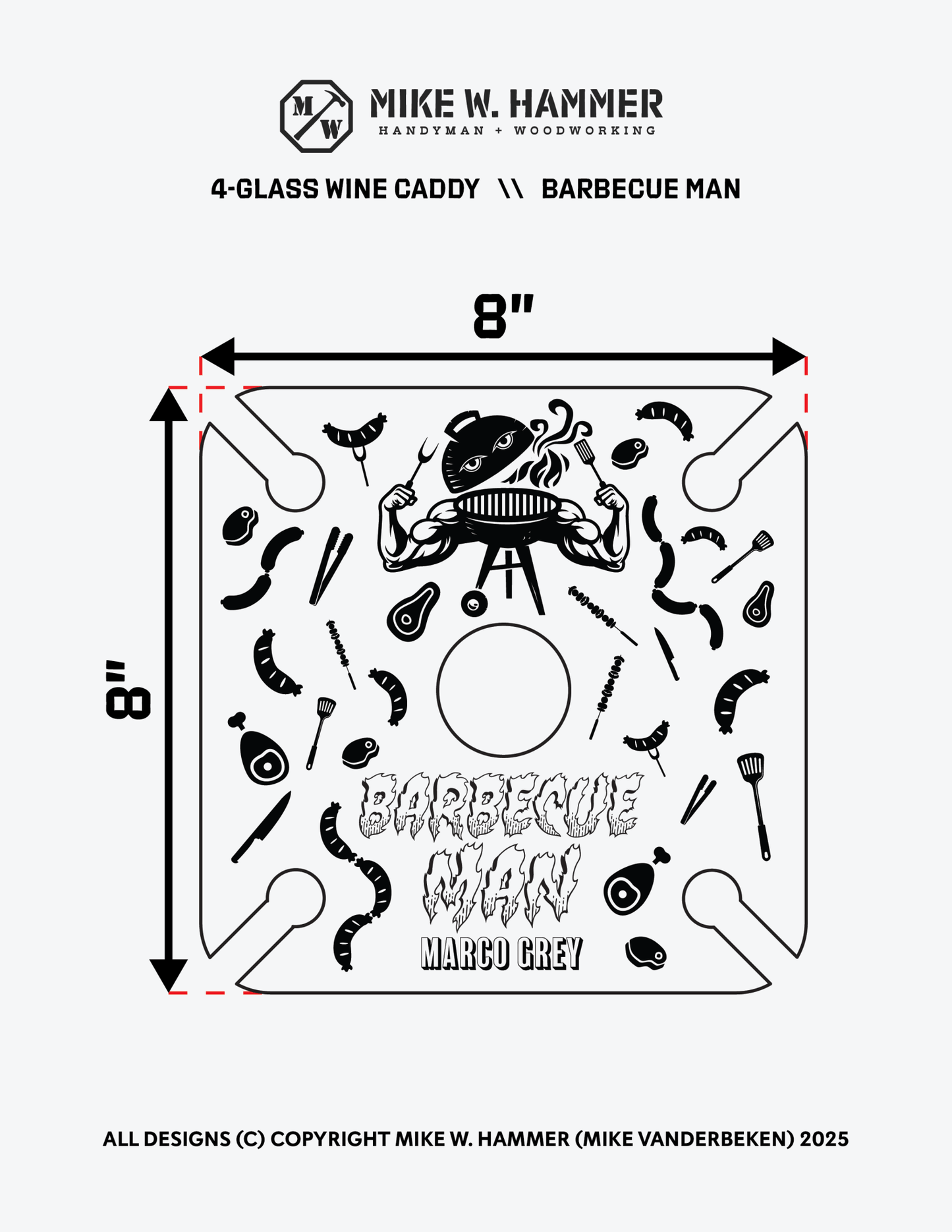 Barbecue Man Wine Caddy - Mike W. Hammer