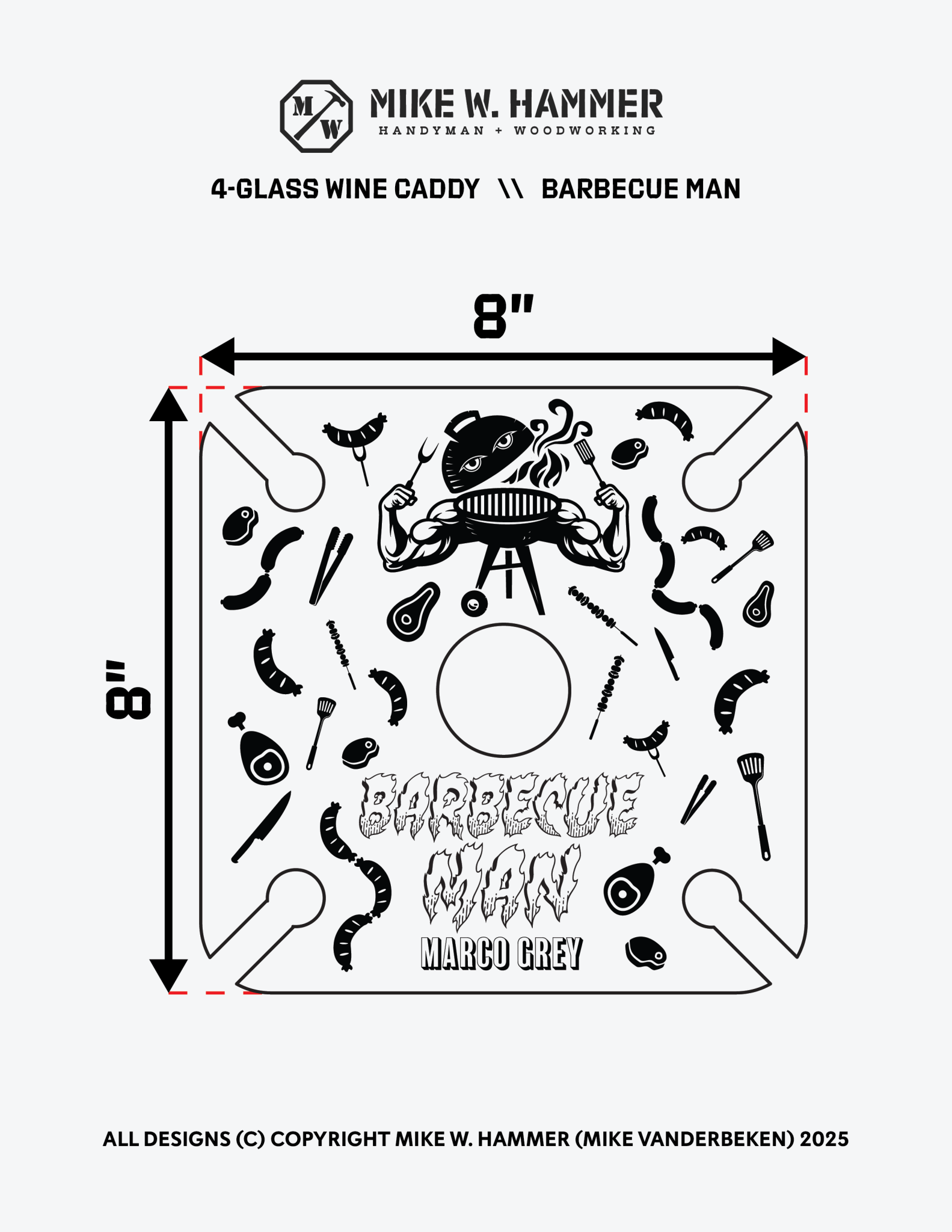 Barbecue Man Wine Caddy - Mike W. Hammer