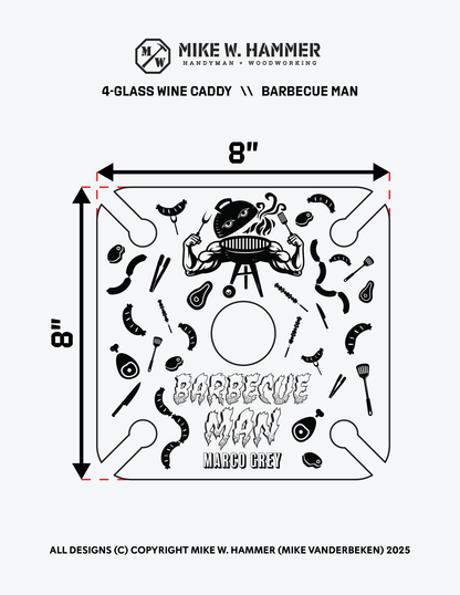 Barbecue Man Wine Caddy - Mike W. Hammer
