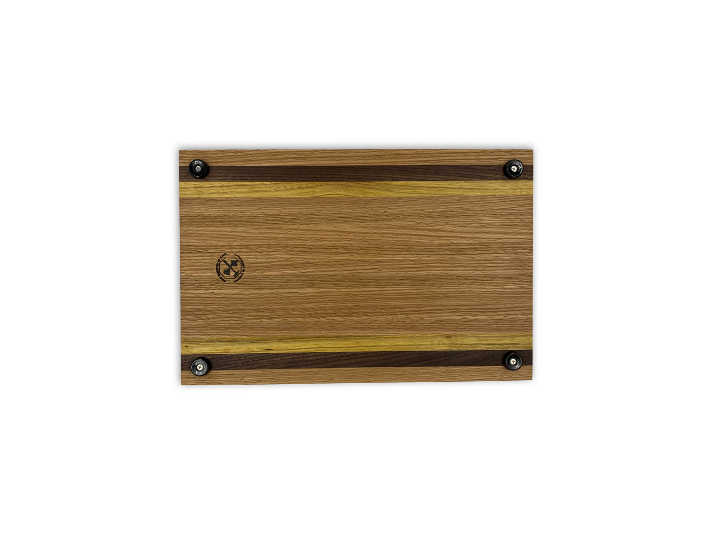 Hand-Crafted Cutting Board | Regular (12" x 18") | Red Oak, Walnut, Yellow Tarara