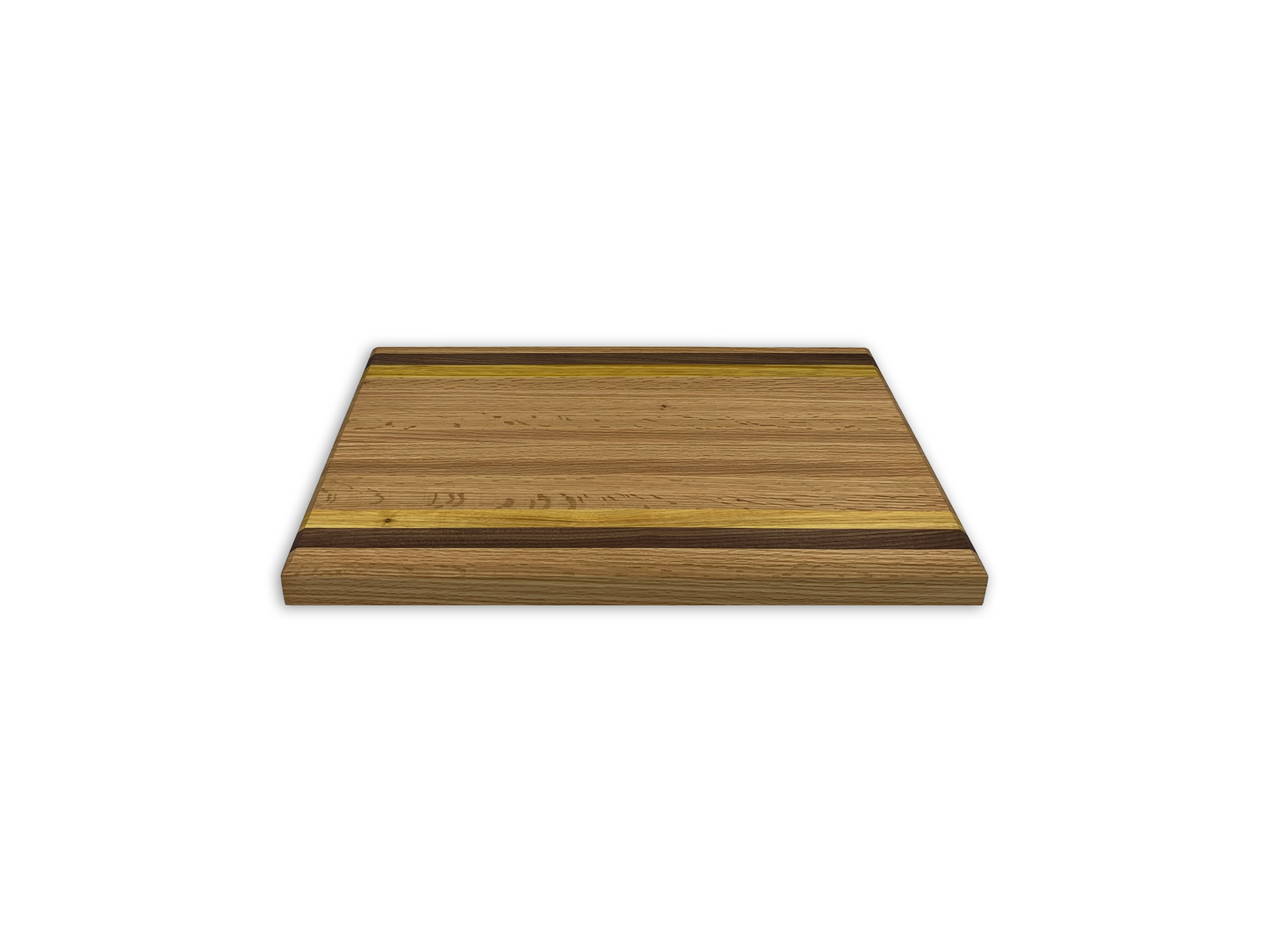 Hand-Crafted Cutting Board | Regular (12" x 18") | Red Oak, Walnut, Yellow Tarara