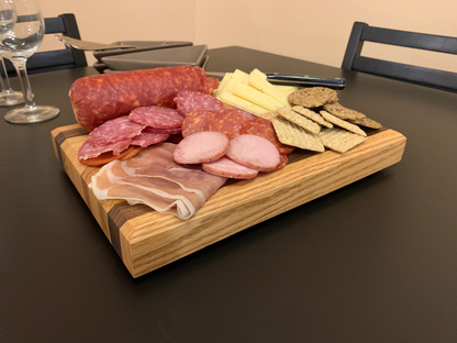 Hand-Crafted Cutting Board | Small (8" x 12") | Red Oak, Walnut, Yellow Tarara