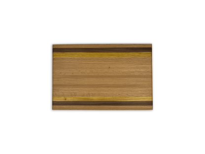 Hand - Crafted Cutting Board | Regular (12" x 18") | Red Oak, Walnut, Yellow Tarara - Mike W. Hammer