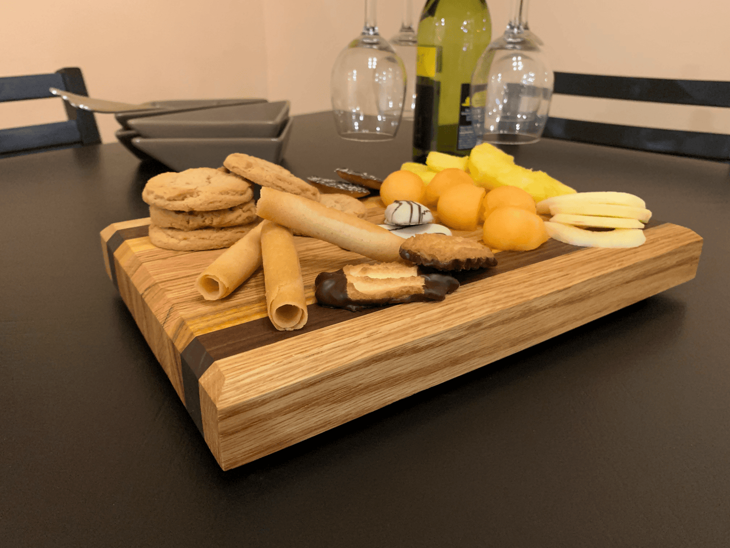 Hand - Crafted Cutting Board | Small (8" x 12") | Red Oak, Walnut, Yellow Tarara - Mike W. Hammer