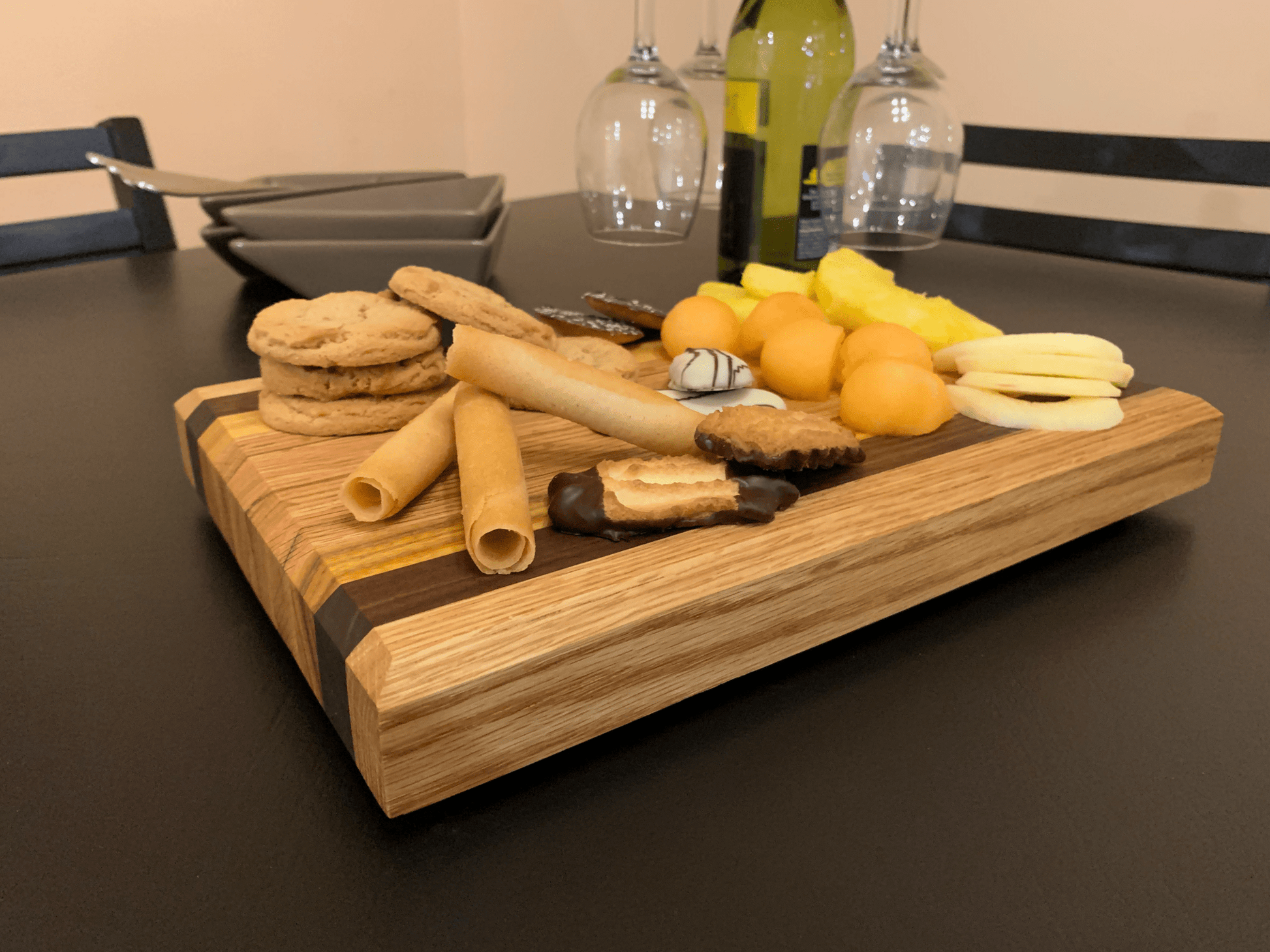 Hand - Crafted Cutting Board | Small (8" x 12") | Red Oak, Walnut, Yellow Tarara - Mike W. Hammer