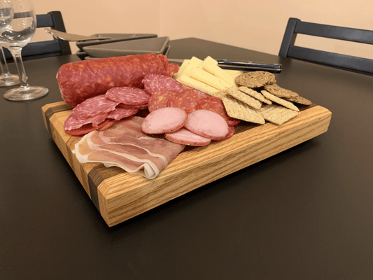 Hand - Crafted Cutting Board | Small (8" x 12") | Red Oak, Walnut, Yellow Tarara - Mike W. Hammer