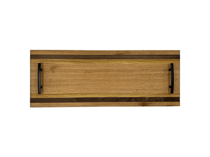 Hardwood Charcuterie Tray | Red Oak, Walnut, Yellow Tarara | 10" x 26" - Mike W. Hammer