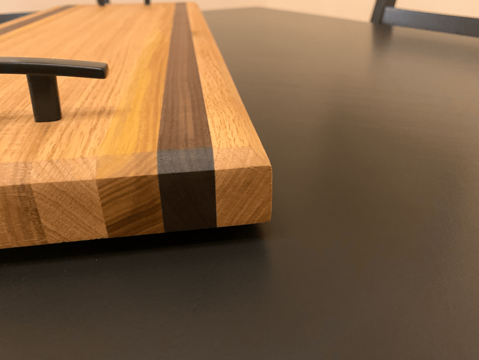 Hardwood Charcuterie Tray | Red Oak, Walnut, Yellow Tarara | 10" x 26" - Mike W. Hammer