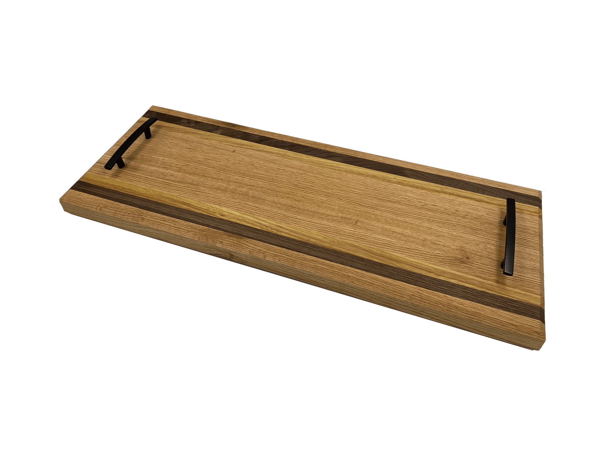 Hardwood Charcuterie Tray | Red Oak, Walnut, Yellow Tarara | 10" x 26" - Mike W. Hammer