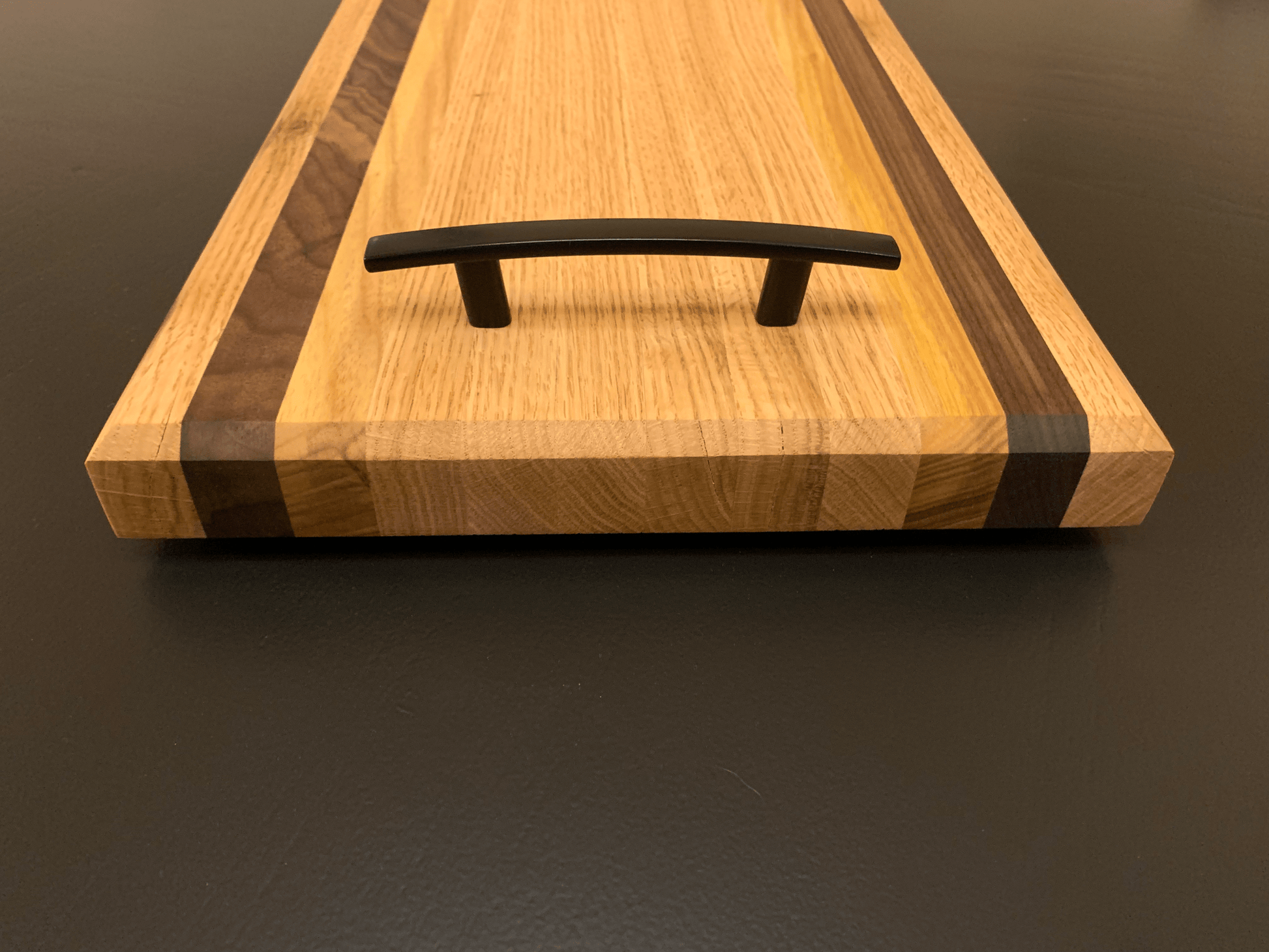 Hardwood Charcuterie Tray | Red Oak, Walnut, Yellow Tarara | 10" x 26" - Mike W. Hammer