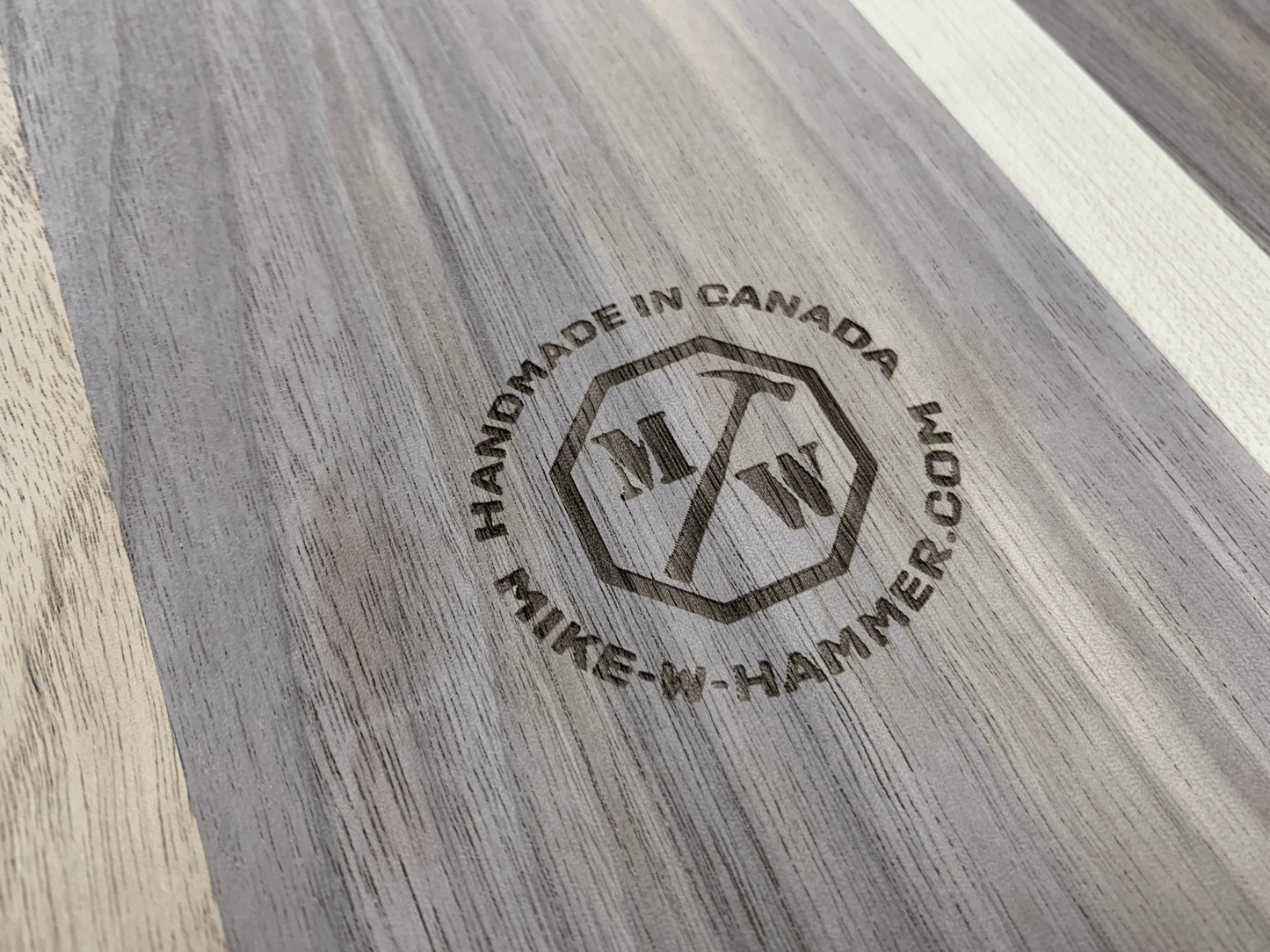 Hardwood Charcuterie Tray | Walnut and Maple | 10" x 26" - Mike W. Hammer