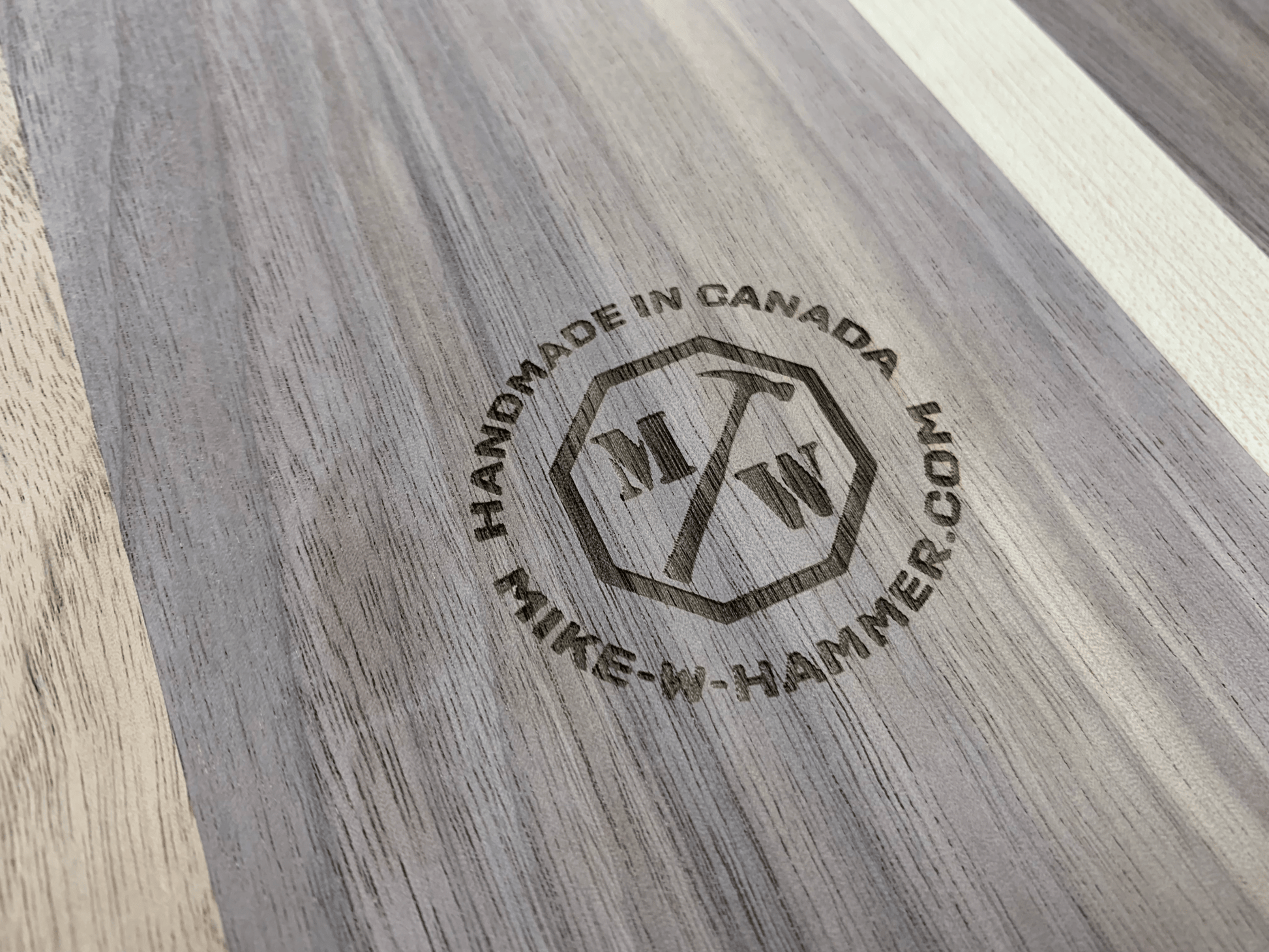 Hardwood Charcuterie Tray | Walnut and Maple | 10" x 26" - Mike W. Hammer