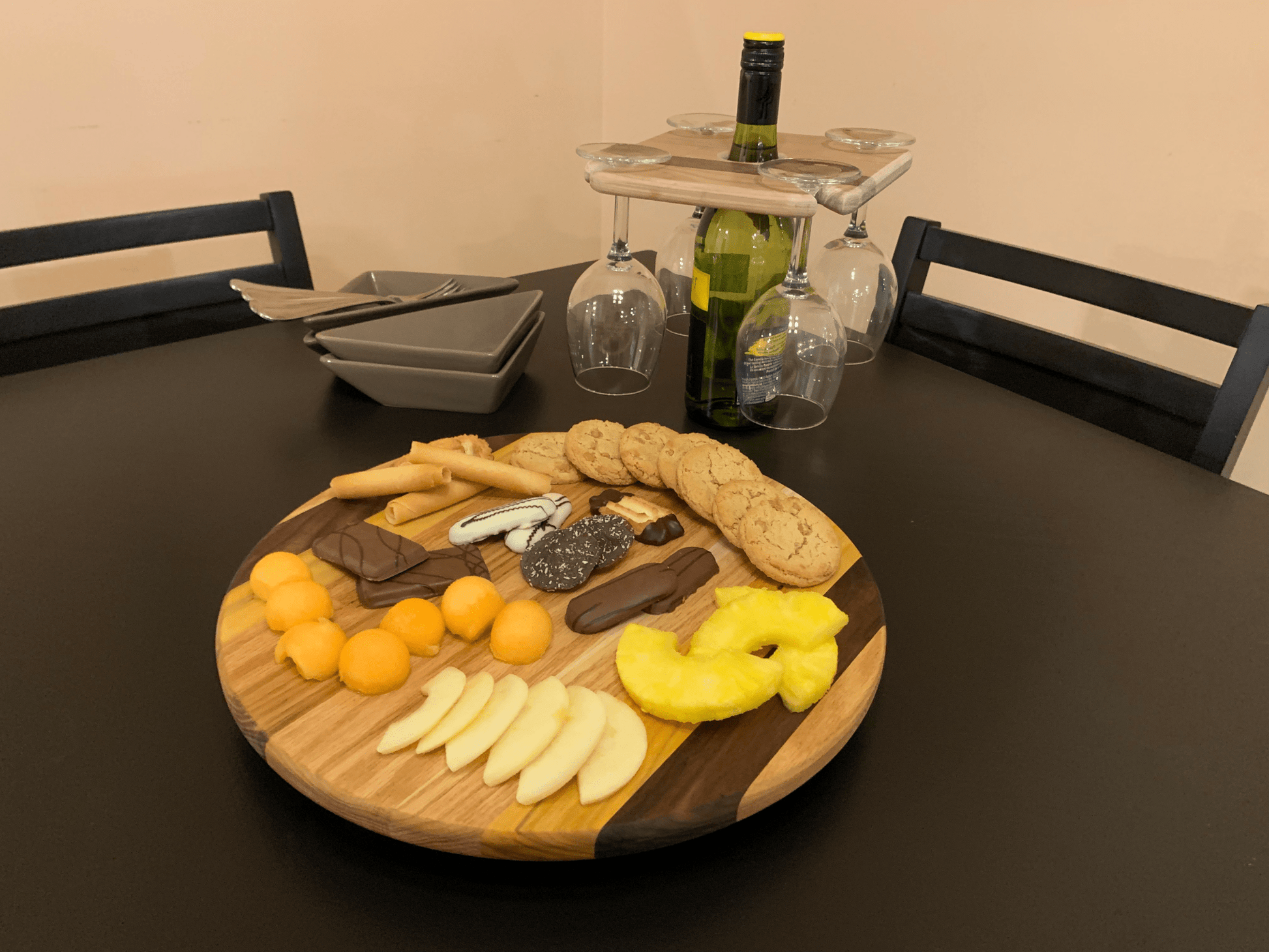 Hardwood Lazy Susan | Red Oak, Walnut, Yellow Tarara | 12 - 24" Diameter - Mike W. Hammer
