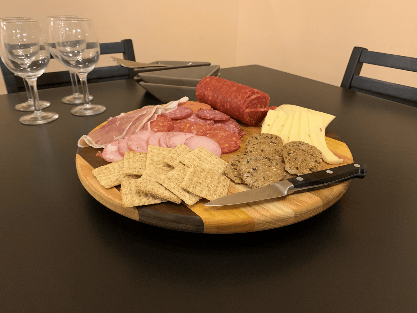 Hardwood Lazy Susan | Red Oak, Walnut, Yellow Tarara | 12 - 24" Diameter - Mike W. Hammer