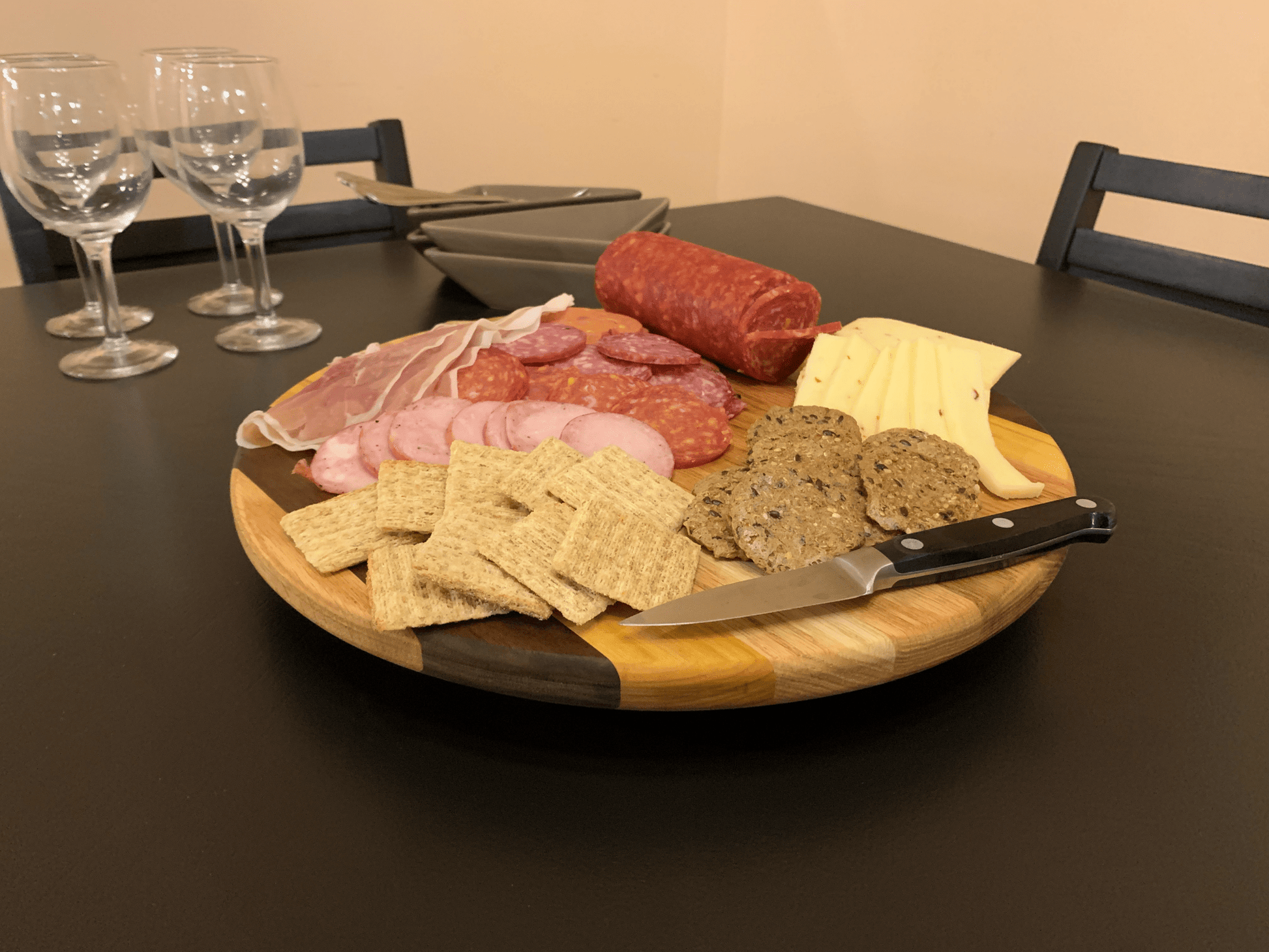 Hardwood Lazy Susan | Red Oak, Walnut, Yellow Tarara | 12 - 24" Diameter - Mike W. Hammer