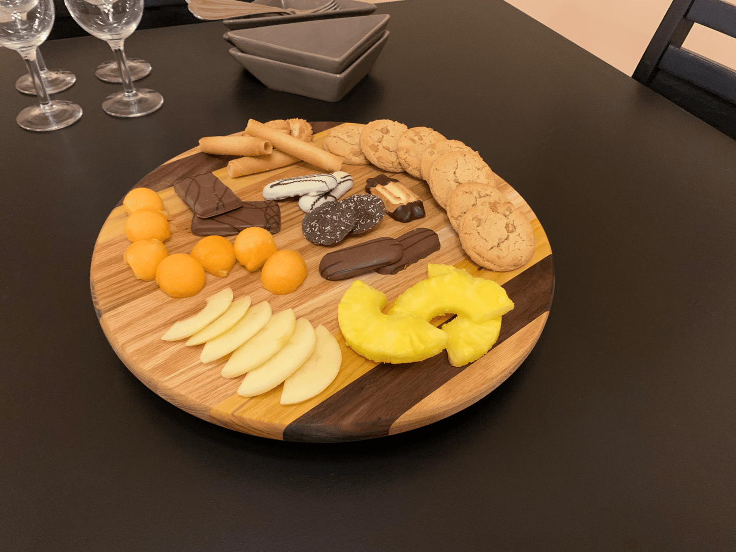Hardwood Lazy Susan | Red Oak, Walnut, Yellow Tarara | 12 - 24" Diameter - Mike W. Hammer