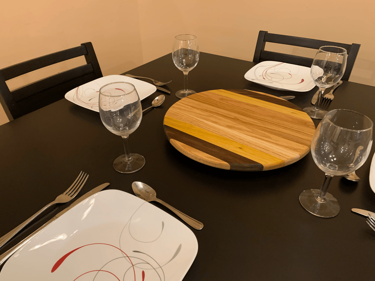 Hardwood Lazy Susan | Red Oak, Walnut, Yellow Tarara | 12 - 24" Diameter - Mike W. Hammer