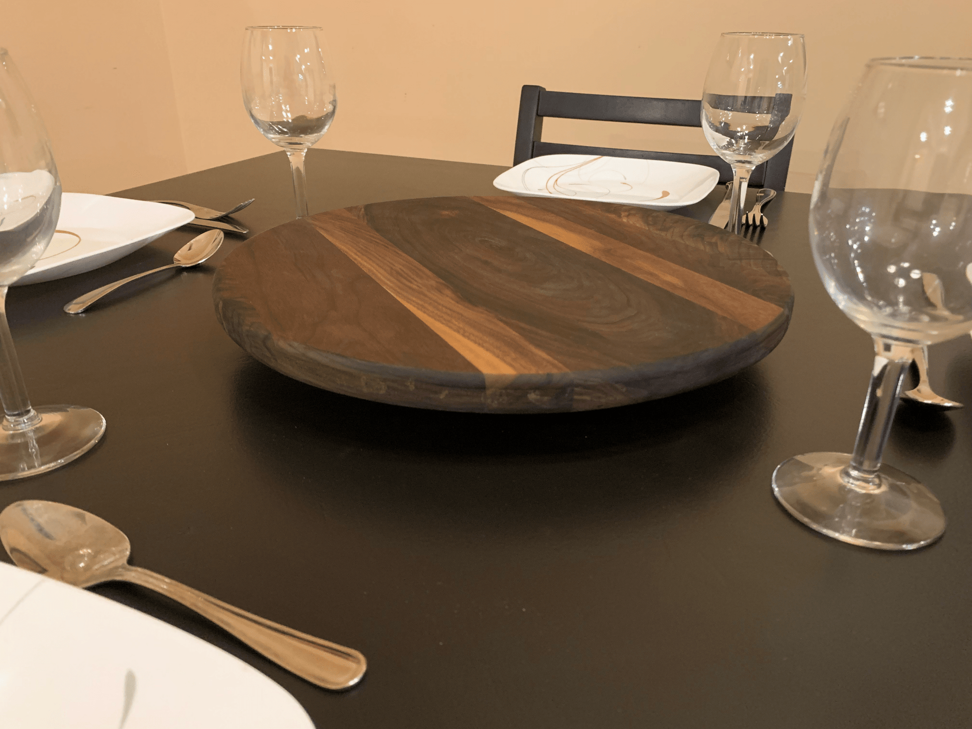Hardwood Lazy Susan | Walnut | 12 - 24" Diameter - Mike W. Hammer