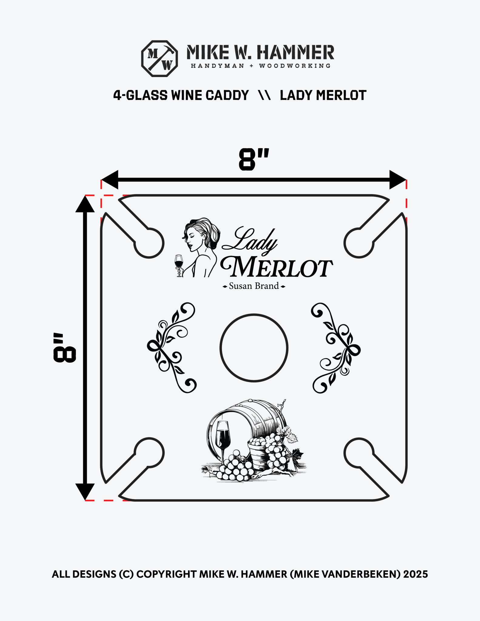 Lady Merlot Wine Caddy - Mike W. Hammer