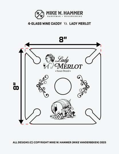 Lady Merlot Wine Caddy - Mike W. Hammer