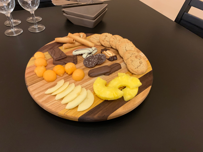 Hardwood Lazy Susan | Red Oak, Walnut, Yellow Tarara | 12-24" Diameter