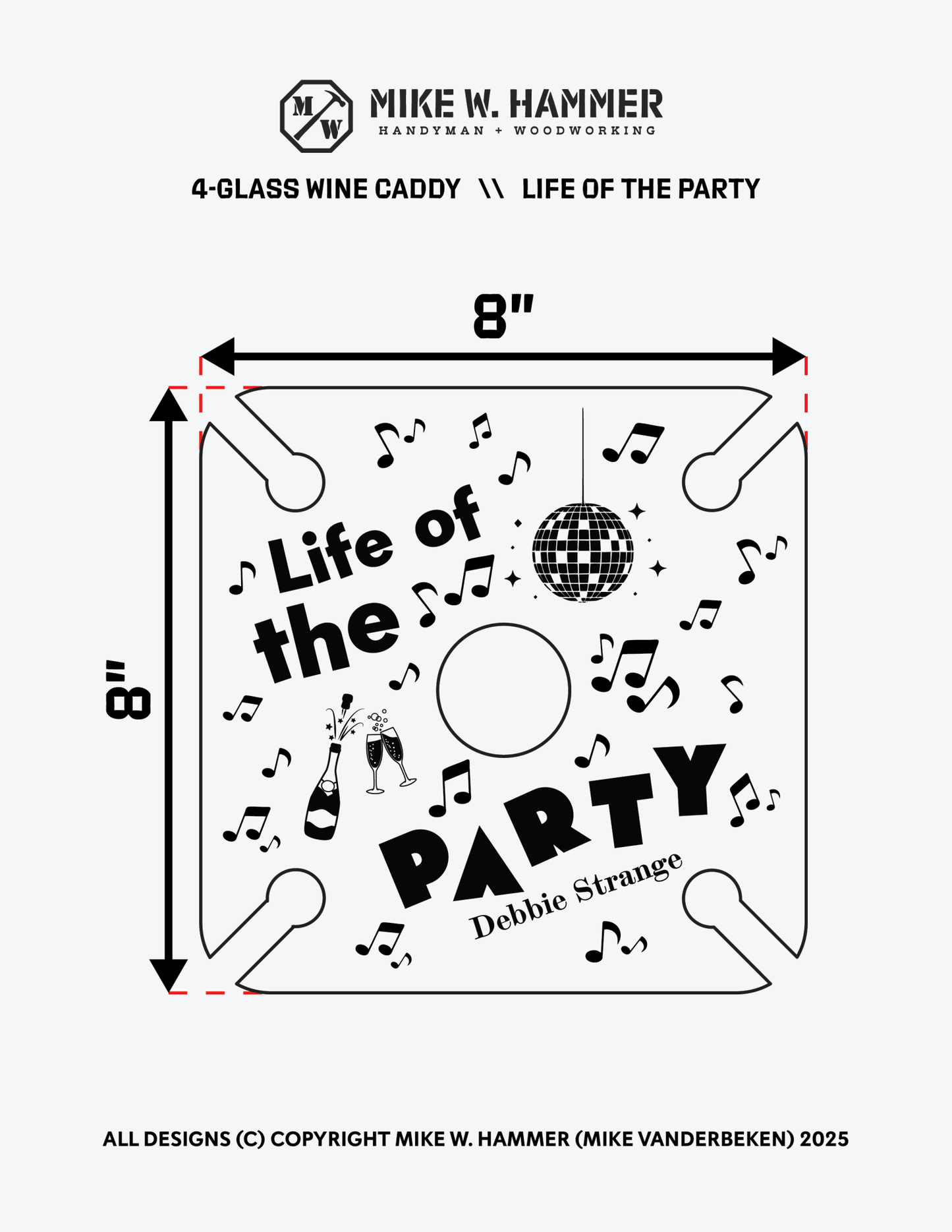 Life of the Party Wine Caddy - Mike W. Hammer