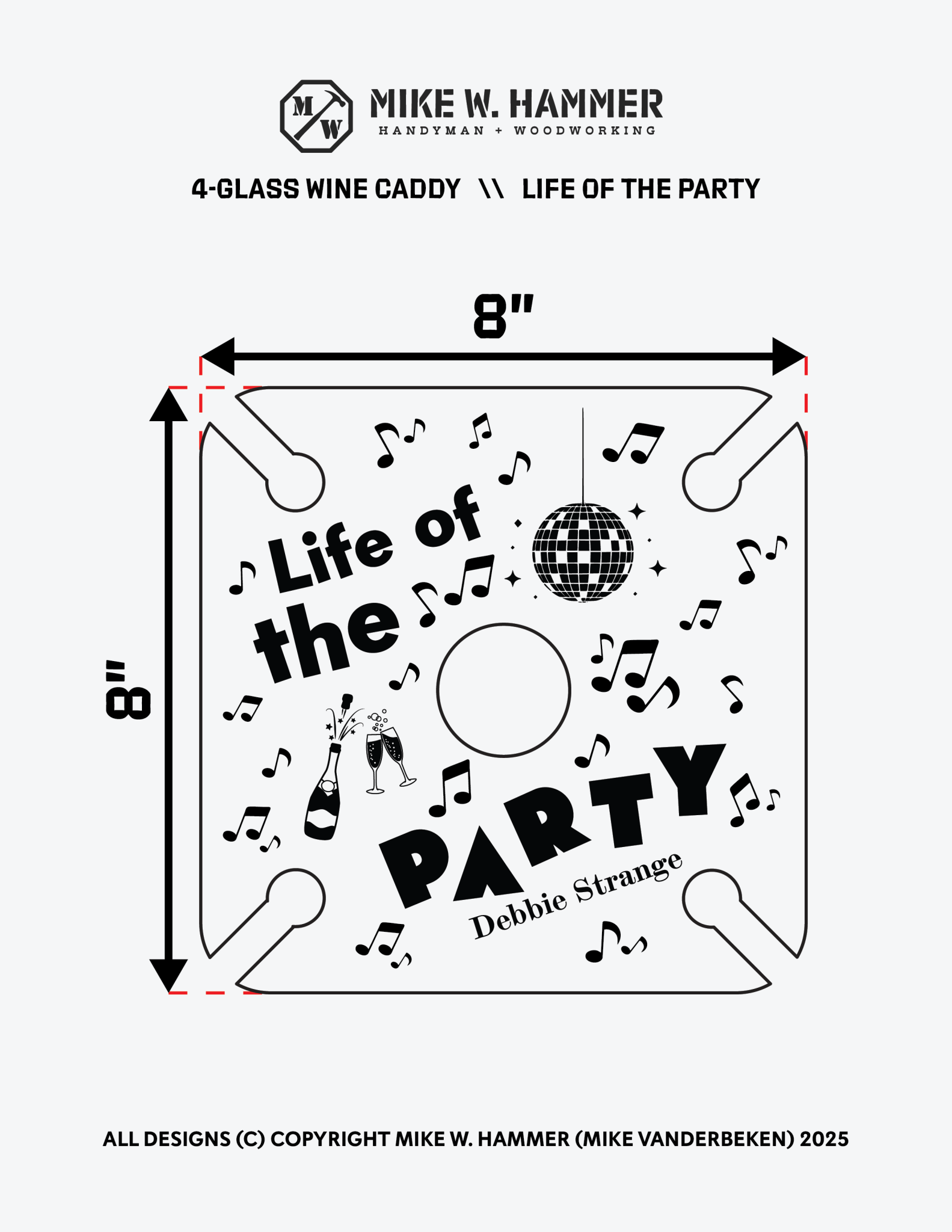 Life of the Party Wine Caddy - Mike W. Hammer