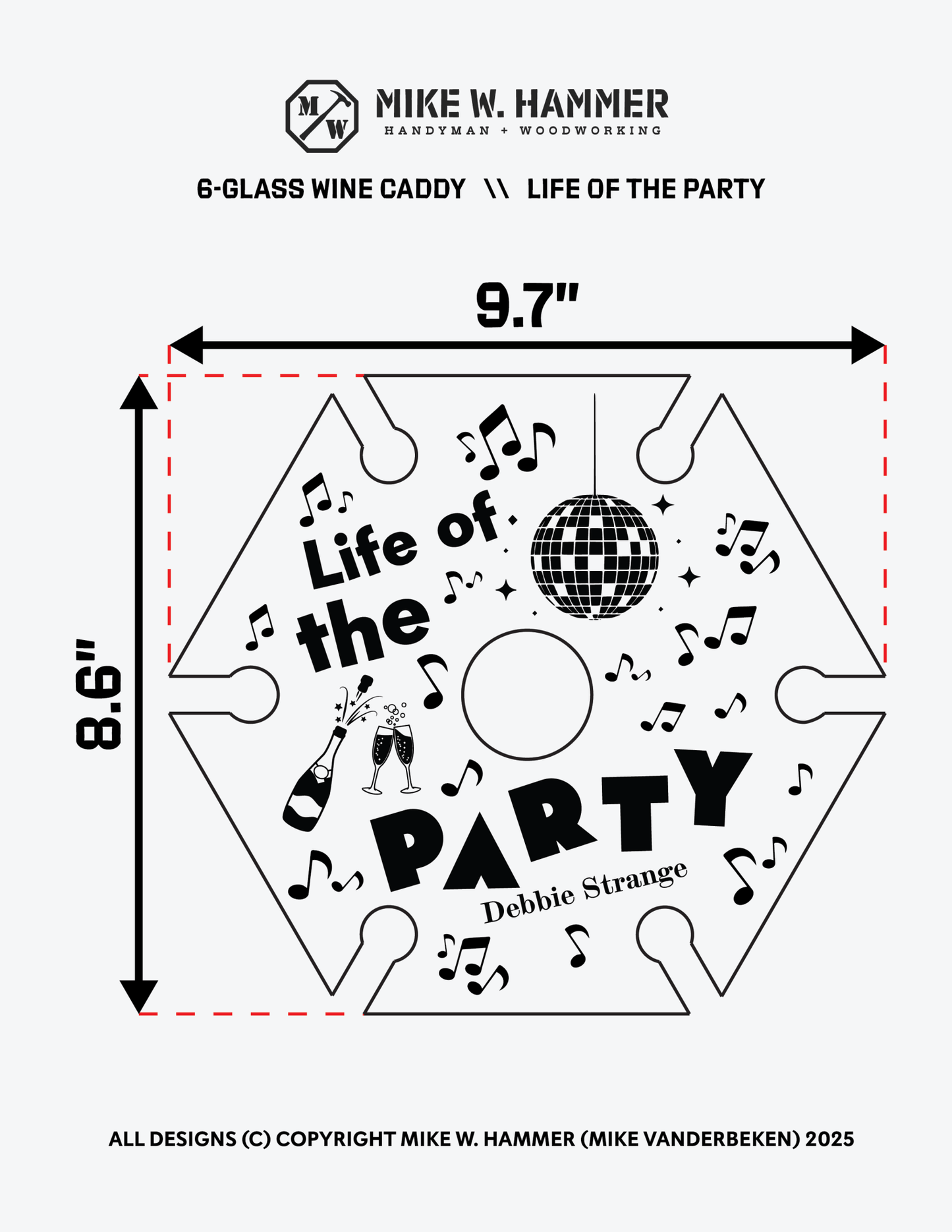Life of the Party Wine Caddy - Mike W. Hammer