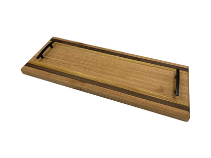 Hardwood Charcuterie Tray | Red Oak, Walnut, Yellow Tarara | 10" x 26"