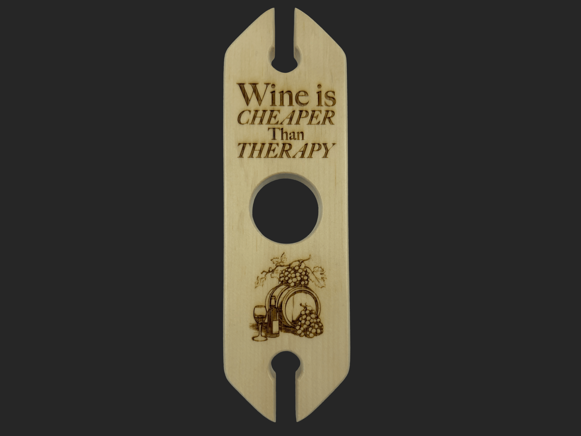 Wine is Cheaper Than Therapy Wine Caddy - Mike W. Hammer
