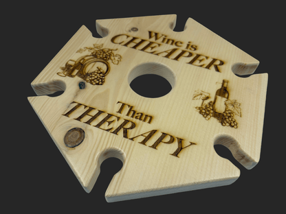 Wine is Cheaper Than Therapy Wine Caddy - Mike W. Hammer