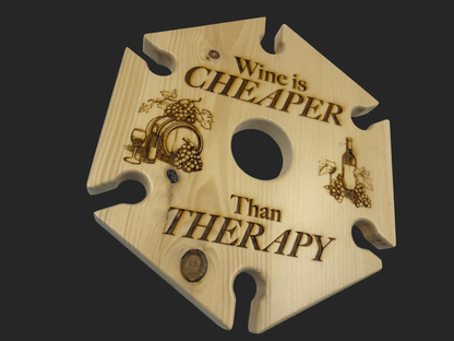 Wine is Cheaper Than Therapy Wine Caddy - Mike W. Hammer