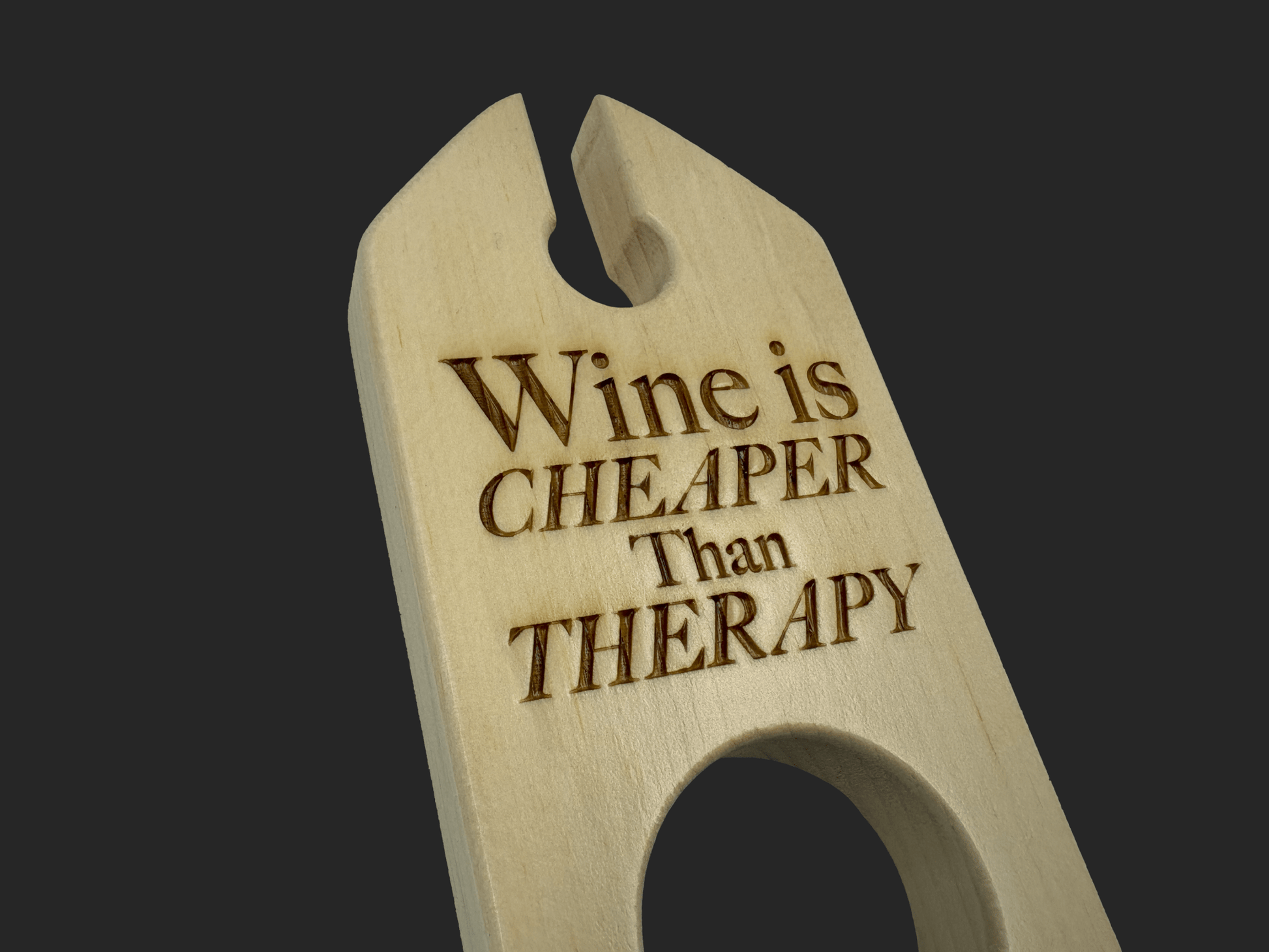 Wine is Cheaper Than Therapy Wine Caddy - Mike W. Hammer