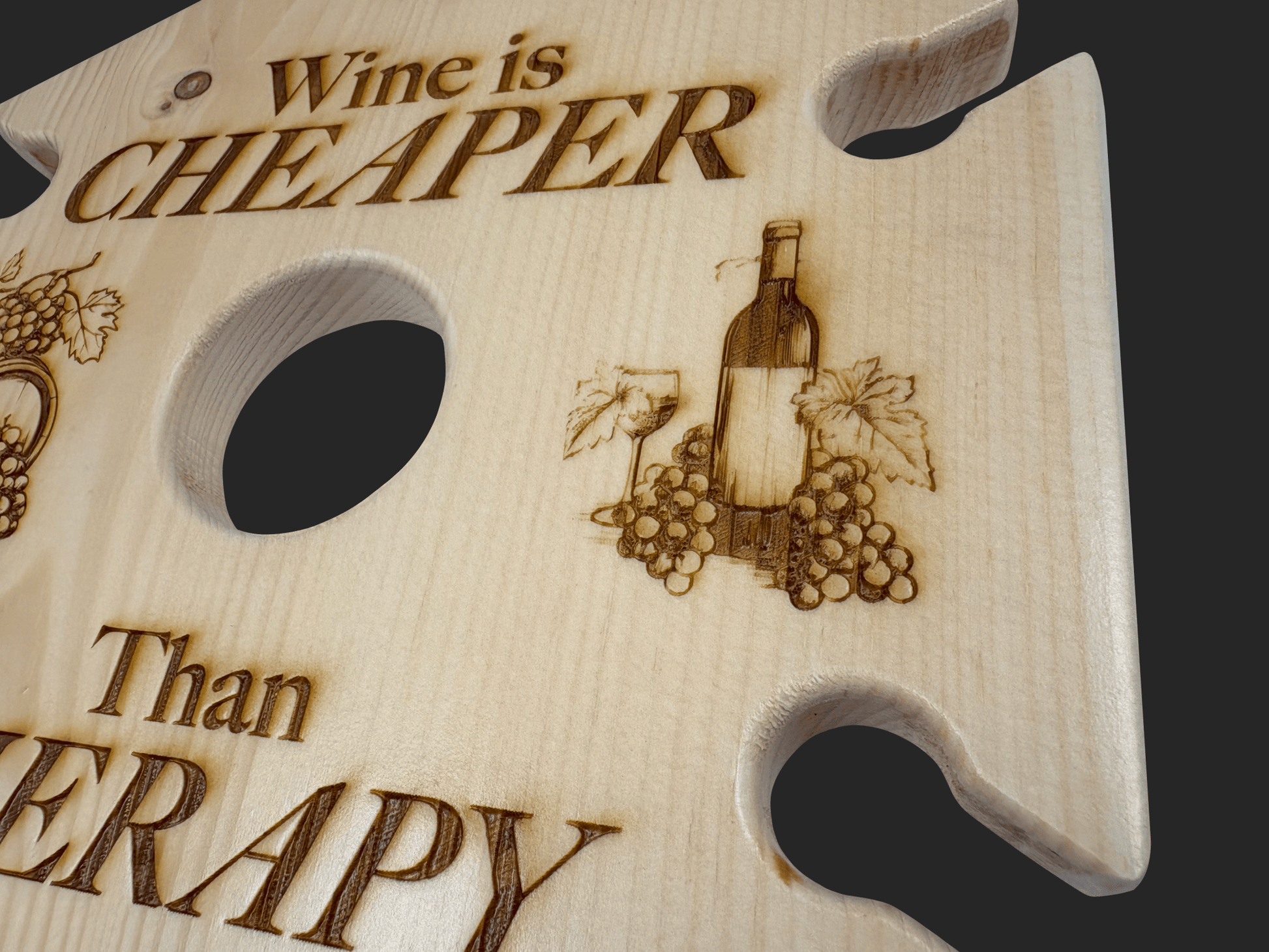 Wine is Cheaper Than Therapy Wine Caddy - Mike W. Hammer